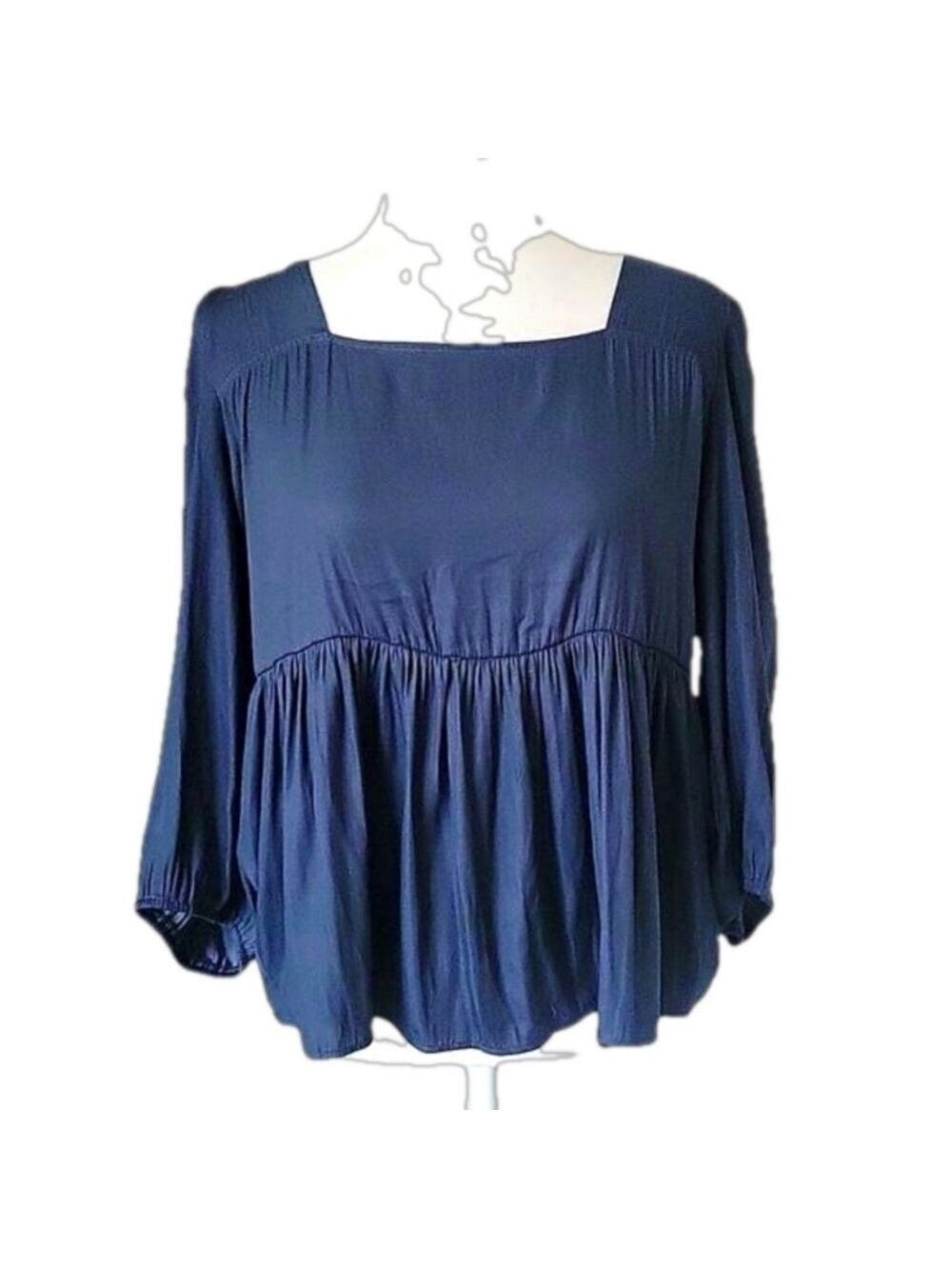 Loft Blue Gray Tunic Top Large